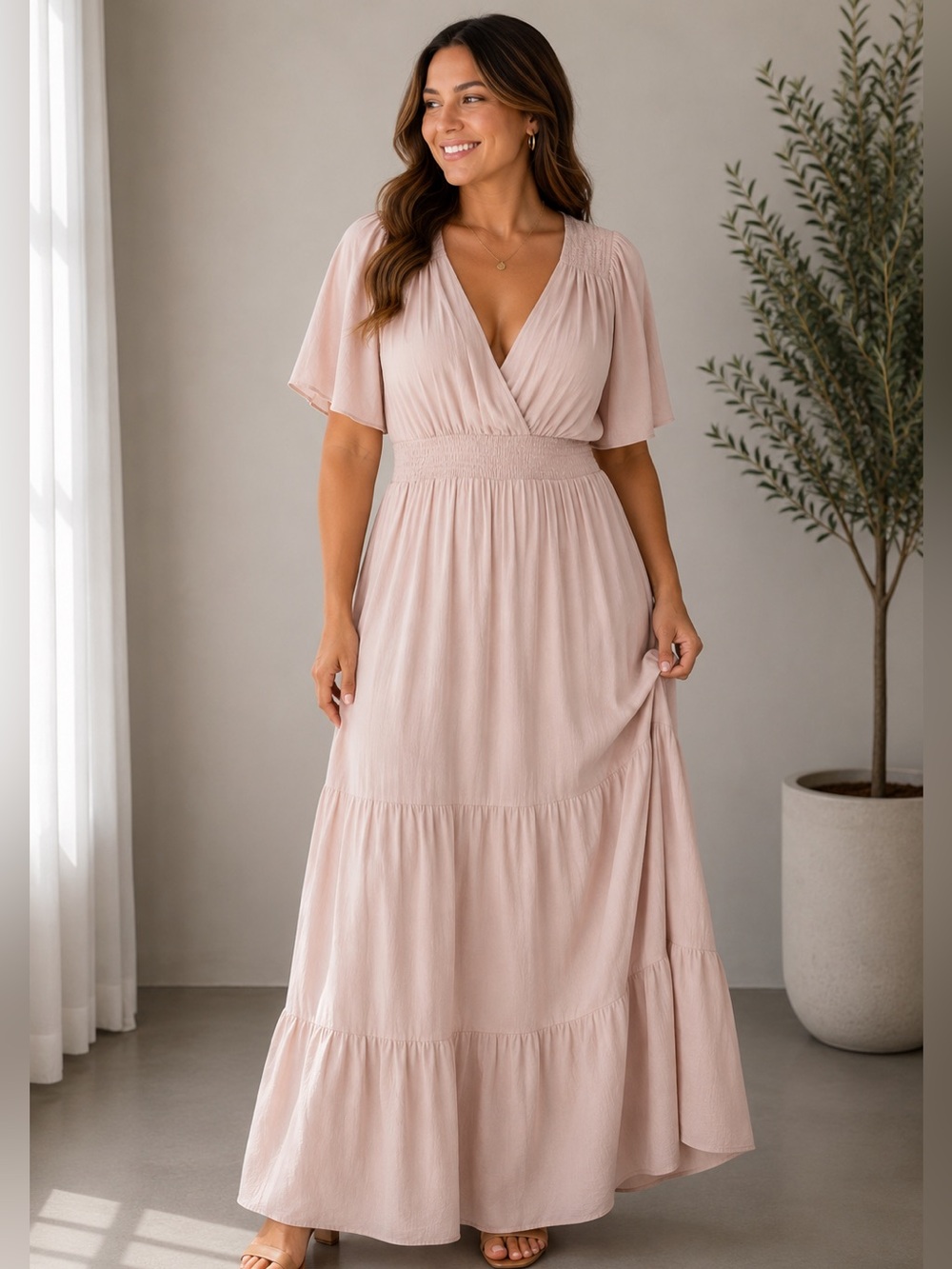 Baltic Born Women's Wrap Dress - Light Blush